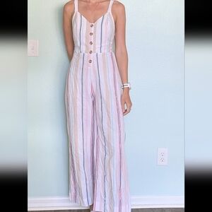 Striped Sleeveless Jumpsuit